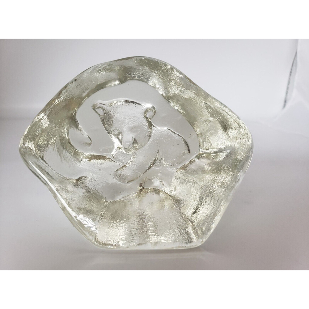 Crystal Bear Cub Signed Paperweight